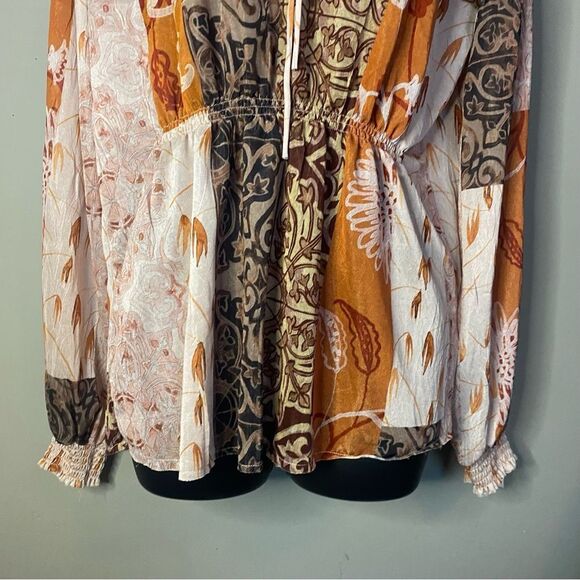 Zara Paisley Patchwork Print Top S Boho Bloggers favorite - Picture 6 of 7